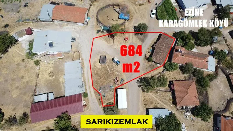 Çanakkale Ezine Karagömlek Satılık Arsa - Çanakkale Ezine Karagömlek Köyünde 684 M2 Satılık Villa İmarlı Arsa